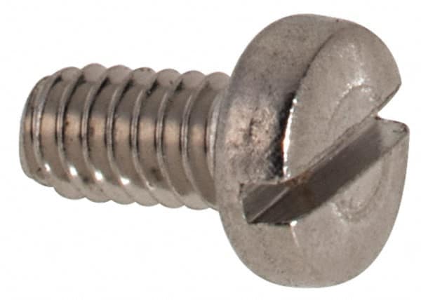 Value Collection - M2x0.40 Metric Coarse, 4mm Length Under Head Slotted Drive Machine Screw - Fillister Head, Grade 316 & A4 Stainless Steel, Uncoated, Without Washer - Benchmark Tooling