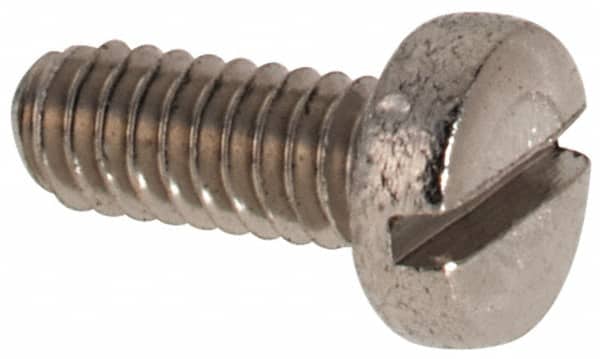 Value Collection - M2x0.40 Metric Coarse, 5mm Length Under Head Slotted Drive Machine Screw - Fillister Head, Grade 316 & A4 Stainless Steel, Uncoated, Without Washer - Benchmark Tooling