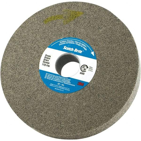3M - 6" Diam, 0.37" Face Width, 1" Center Hole, Fine Grade, Silicon Carbide Deburring Wheel - Convolute, Density 8 Grade - Benchmark Tooling