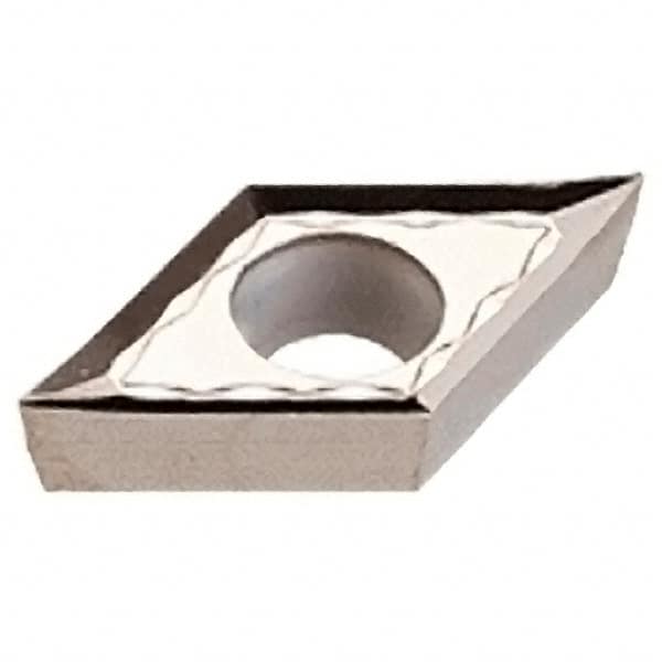 Iscar - DCGT2-.004 AS Grade IC520 Carbide Turning Insert - TiCN/TiN Finish, 55° Diamond, 1/4" Inscr Circle, 3/32" Thick, 0.004" Corner Radius - Benchmark Tooling