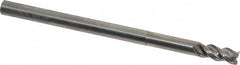Niagara Cutter - 1/4", 1/2" LOC, 1/4" Shank Diam, 4" OAL, 3 Flute, Solid Carbide Square End Mill - Single End, Uncoated, Spiral Flute, 45° Helix, Centercutting, Right Hand Cut, Right Hand Flute, Series AN345 - Benchmark Tooling