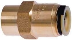 Watts - 1/2" Outside Diam, Lead Free Brass Push-to-Connect Tube Female Connector - 250 Max psi, Push-Fit Connection, EPDM O-Ring, Lead-Free - Benchmark Tooling