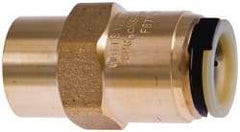 Watts - 1/2" Outside Diam, Lead Free Brass Push-to-Connect Tube Female Connector - 250 Max psi, Push-Fit Connection, EPDM O-Ring, Lead-Free - Benchmark Tooling