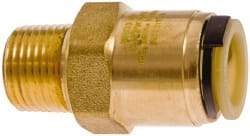 Watts - 3/4" Outside Diam, 3/4 NPT, Lead Free Brass Push-to-Connect Tube Male Connector - 250 Max psi, Tube to Tube Male Connection, EPDM O-Ring, Lead-Free - Benchmark Tooling