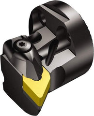 Sandvik Coromant - Left Hand Cut, Size 32, DNMG 110408 Insert Compatiblity, Internal Modular Turning & Profiling Cutting Unit Head - 22mm Ctr to Cutting Edge, 32mm Head Length, Through Coolant, Series T-Max P - Benchmark Tooling