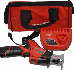 Milwaukee Tool - 12V, 0 to 3,000 SPM, Cordless Reciprocating Saw - 1/2" Stroke Length, 11" Saw Length, 1 Lithium-Ion Battery Included - Benchmark Tooling