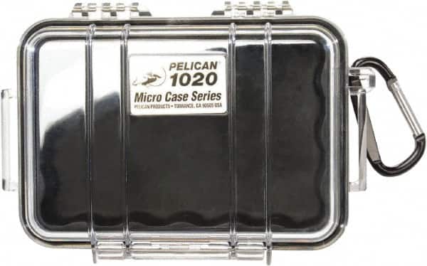 Pelican Products, Inc. - 4-3/4" Wide x 2-1/8" High, Clamshell Hard Case - Clear/Black, Polycarbonate - Benchmark Tooling