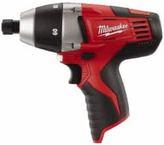 Milwaukee Tool - 12 Volts, Lithium-Ion Battery, 1/4 Inch Keyless Chuck, Pistol Grip Cordless Drill - 250, 750 RPM, 60 Inch/Lbs. Torque, Reversible - Benchmark Tooling