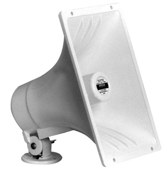 Speco - 40 Max Watt, Rectangular Plastic Standard Horn and Speaker - Weather and Waterproof, 9 Inch Deep - Benchmark Tooling