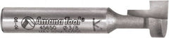 Amana Tool - 3/8" Cut Diam, 3/8" Length of Cut, 1 Flute Keyhole Edge Profile Router Bit - Carbide-Tipped, 1/4" Shank Diam, 1-1/2" OAL, Uncoated - Benchmark Tooling