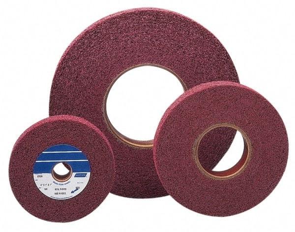 Norton - 6" Diam, 1" Face Width, 1" Center Hole, Medium Grade, Aluminum Oxide Deburring Wheel - Convolute, Medium Density 6 Grade, 6,000 RPM - Benchmark Tooling