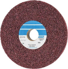 Norton - 6" Diam, 1" Face Width, 1" Center Hole, Medium Grade, Aluminum Oxide Deburring Wheel - Convolute, Medium Density 5 Grade, 6,000 RPM - Benchmark Tooling