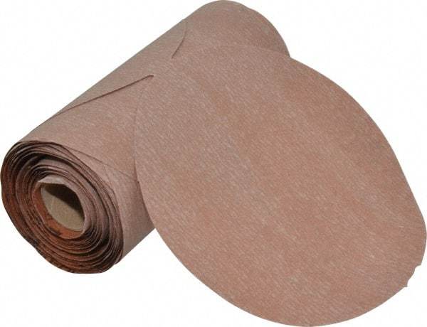 Norton - 6" Diam, 400 Grit Aluminum Oxide Adhesive PSA Disc - Super Fine Grade, Natural, B Weighted Backing, Flexible - Benchmark Tooling