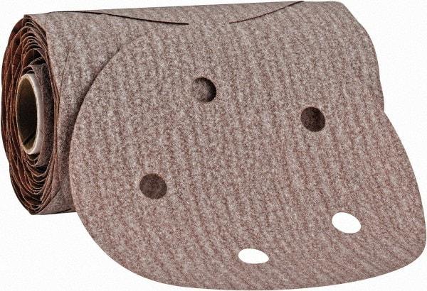 Norton - 5" Diam, 180 Grit Aluminum Oxide Adhesive PSA Disc - Fine Grade, Natural, B Weighted Backing, Flexible - Benchmark Tooling