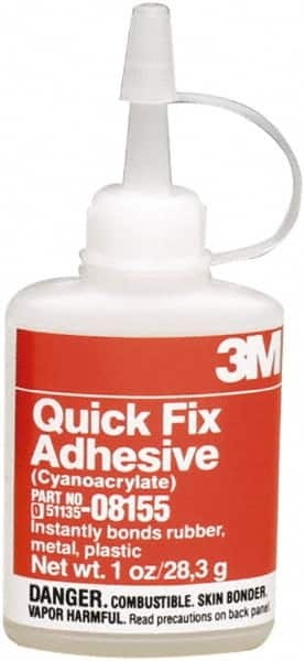 3M - 1 oz Bottle Clear Quick Fix Adhesive - 1 OZ BOTTLE CLEAR 3M QUICK FIX ADHESIVE - Benchmark Tooling