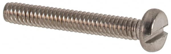 Value Collection - M2x0.40 Metric Coarse, 14mm Length Under Head Slotted Drive Machine Screw - Fillister Head, Grade 316 & A4 Stainless Steel, Uncoated, Without Washer - Benchmark Tooling
