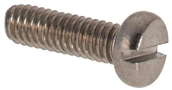 Value Collection - M2.5x0.45 Metric Coarse, 8mm Length Under Head Slotted Drive Machine Screw - Fillister Head, Grade 316 & A4 Stainless Steel, Uncoated, Without Washer - Benchmark Tooling