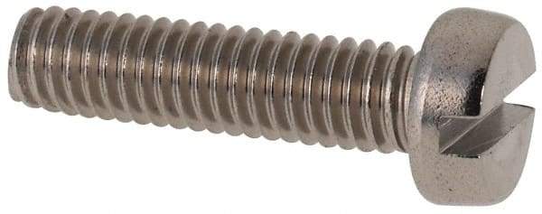 Value Collection - M4x0.70 Metric Coarse, 16mm Length Under Head Slotted Drive Machine Screw - Fillister Head, Grade 316 & A4 Stainless Steel, Uncoated, Without Washer - Benchmark Tooling