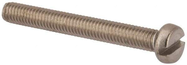 Value Collection - M4x0.70 Metric Coarse, 35mm Length Under Head Slotted Drive Machine Screw - Fillister Head, Grade 316 & A4 Stainless Steel, Uncoated, Without Washer - Benchmark Tooling