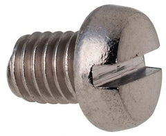 Value Collection - M5x0.80 Metric Coarse, 6mm Length Under Head Slotted Drive Machine Screw - Fillister Head, Grade 316 & A4 Stainless Steel, Uncoated, Without Washer - Benchmark Tooling