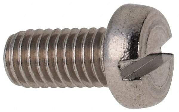 Value Collection - M5x0.80 Metric Coarse, 10mm Length Under Head Slotted Drive Machine Screw - Fillister Head, Grade 316 & A4 Stainless Steel, Uncoated, Without Washer - Benchmark Tooling