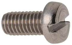Value Collection - M5x0.80 Metric Coarse, 10mm Length Under Head Slotted Drive Machine Screw - Fillister Head, Grade 316 & A4 Stainless Steel, Uncoated, Without Washer - Benchmark Tooling