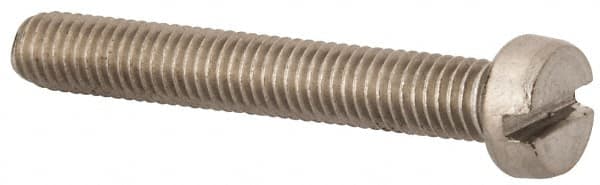 Value Collection - M5x0.80 Metric Coarse, 35mm Length Under Head Slotted Drive Machine Screw - Fillister Head, Grade 316 & A4 Stainless Steel, Uncoated, Without Washer - Benchmark Tooling
