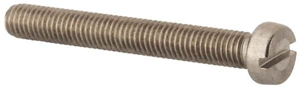 Value Collection - M5x0.80 Metric Coarse, 40mm Length Under Head Slotted Drive Machine Screw - Fillister Head, Grade 316 & A4 Stainless Steel, Uncoated, Without Washer - Benchmark Tooling