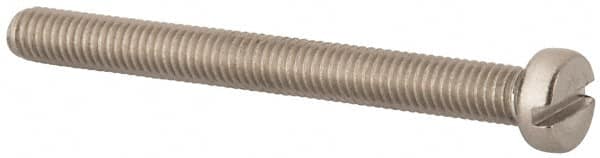 Value Collection - M5x0.80 Metric Coarse, 50mm Length Under Head Slotted Drive Machine Screw - Fillister Head, Grade 316 & A4 Stainless Steel, Uncoated, Without Washer - Benchmark Tooling