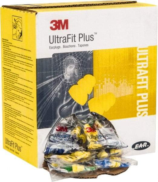 3M - Reusable, Corded, 26 dB, Flange Earplugs - Yellow, 100 Pairs - Benchmark Tooling