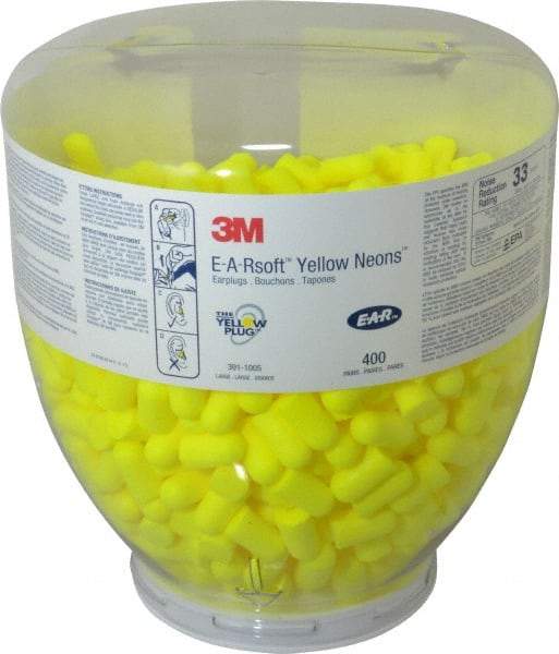 3M - One Touch Disposable Earplug Refill with 33 dB Earplugs - Yellow Earplugs, 400 Pairs - Benchmark Tooling