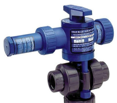 Plast-O-Matic - 1" Pipe, PVC Pneumatic Spring Return Actuated Ball Valve - Viton Seal, True Union End Connection - Benchmark Tooling