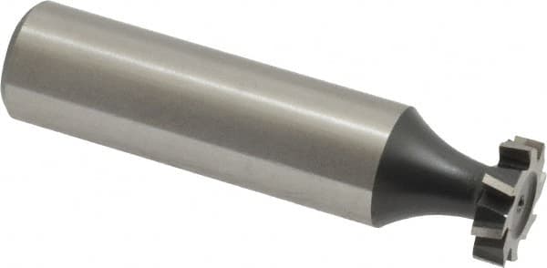 Interstate - 1/2" Diam x 1/8" Face Width, Cobalt, 8 Teeth, Shank Connection Woodruff Keyseat Cutter - Uncoated, 2-1/8" OAL x 1/2" Shank, Staggered Teeth, ANSI 404, Old Standard 3 - Benchmark Tooling