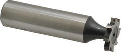 Interstate - 5/8" Diam x 3/32" Face Width, High Speed Steel, 8 Teeth, Shank Connection Woodruff Keyseat Cutter - Uncoated, 2-3/32" OAL x 1/2" Shank, Staggered Teeth, ANSI 305, Old Standard 4 - Benchmark Tooling