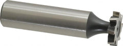 Interstate - 5/8" Diam x 1/8" Face Width, High Speed Steel, 8 Teeth, Shank Connection Woodruff Keyseat Cutter - Uncoated, 2-1/8" OAL x 1/2" Shank, Staggered Teeth, ANSI 405, Old Standard 5 - Benchmark Tooling