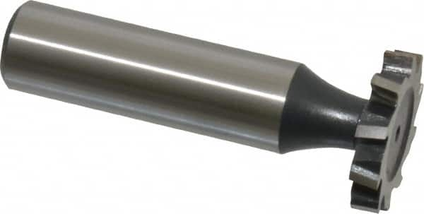 Interstate - 7/8" Diam x 5/32" Face Width, High Speed Steel, 10 Teeth, Shank Connection Woodruff Keyseat Cutter - Uncoated, 2-5/32" OAL x 1/2" Shank, Staggered Teeth, ANSI 507, Old Standard 10 - Benchmark Tooling