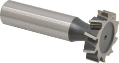 Interstate - 1" Diam x 1/4" Face Width, High Speed Steel, 12 Teeth, Shank Connection Woodruff Keyseat Cutter - Uncoated, 2-1/4" OAL x 1/2" Shank, Staggered Teeth, ANSI 808, Old Standard 15 - Benchmark Tooling