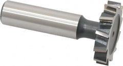 Interstate - 1-1/4" Diam x 1/4" Face Width, High Speed Steel, 14 Teeth, Shank Connection Woodruff Keyseat Cutter - Uncoated, 2-1/4" OAL x 1/2" Shank, Staggered Teeth, ANSI 810, Old Standard 21 - Benchmark Tooling