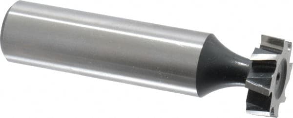 Interstate - 5/8" Diam x 3/16" Face Width, High Speed Steel, 8 Teeth, Shank Connection Woodruff Keyseat Cutter - Uncoated, 2-3/16" OAL x 1/2" Shank, Staggered Teeth, ANSI 605, Old Standard 61 - Benchmark Tooling