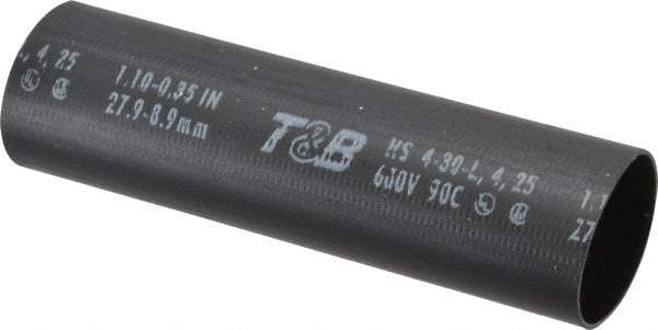 Thomas & Betts - 5" Long, 3:1, Polyolefin Heat Shrink Electrical Tubing - Black - Benchmark Tooling