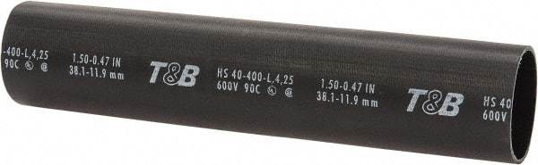 Thomas & Betts - 8" Long, 3:1, Polyolefin Heat Shrink Electrical Tubing - Black - Benchmark Tooling