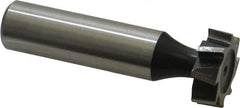 Interstate - 3/4" Diam x 1/4" Face Width, High Speed Steel, 10 Teeth, Shank Connection Woodruff Keyseat Cutter - Uncoated, 2-1/4" OAL x 1/2" Shank, Staggered Teeth, ANSI 806, Old Standard 91 - Benchmark Tooling