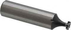 Interstate - 1/4" Diam x 1/16" Face Width, High Speed Steel, 6 Teeth, Shank Connection Woodruff Keyseat Cutter - Uncoated, 2-1/16" OAL x 1/2" Shank, Staggered Teeth, ANSI 202, Old Standard 201 - Benchmark Tooling