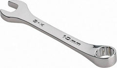 SK - 10mm 12 Point Offset Combination Wrench - 15° Offset Angle, 3-3/4" OAL, Steel, Chrome Finish - Benchmark Tooling