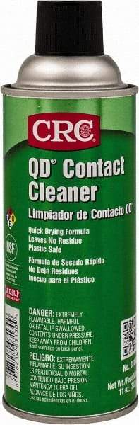 CRC - 11 Ounce Aerosol Contact Cleaner - 0°F Flash Point, 22,600 Volt Dielectric Strength, Flammable, Food Grade, Plastic Safe - Benchmark Tooling