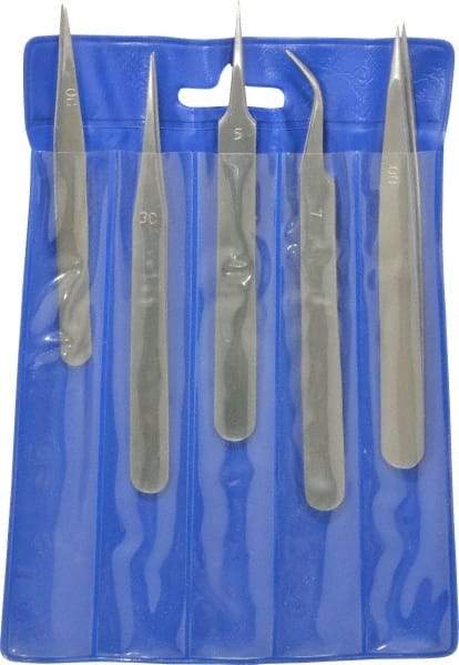 Value Collection - Stainless Steel Tweezer Set - 5 Piece - Benchmark Tooling