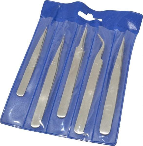 Value Collection - Stainless Steel Tweezer Set - 5 Piece - Benchmark Tooling