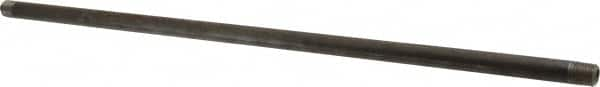 Value Collection - Schedule 80, 1/4" Diam x 18" Long Black Pipe Nipple - Threaded - Benchmark Tooling