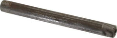 Made in USA - Schedule 80, 3/8" Diam x 6-1/2" Long Black Pipe Nipple - Threaded - Benchmark Tooling