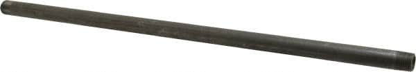 Made in USA - Schedule 80, 3/8" Diam x 18" Long Black Pipe Nipple - Threaded - Benchmark Tooling